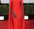 Diferente, intensa, exótica, una de las mejor vestidas de los Globos de Oro: La actriz Lupita Nyong'o con un vestido Ralph Lauren.