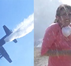 Ivette Vergara mojada por avión incendio 890