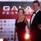 En la Gala de Viña 2012, con Roberto Vander, con quien actuó en la teleserie La Sexóloga. ARCHIVO AGENCIA UNO