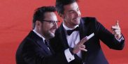 18 de FEBRERO del 2017/VI„A
Giancarlo Petaccia y Daniel Fuenzalida  durante la Gala del Festival de Vi–a del Mar 2017, que se realiza a las afueras del Casino Enjoy 
FOTO:MARIO DAVILA/AGENCIAUNO/CHILEVISION