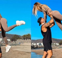 Gala Caldirola e Iván Cabrera en la playa