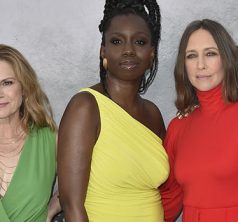 Monica Wyche, from left, Adepero Oduye and Vera Farmiga arrive at the premiere of "Five Days at Memorial," Monday, Aug. 8, 2022, at the Directors Guild of America Theater in Los Angeles. (Photo by Richard Shotwell/Invision/AP)