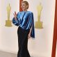 Cate Blanchett poses on the champagne-colored red carpet during the Oscars arrivals at the 95th Academy Awards in Hollywood, Los Angeles, California, U.S., March 12, 2023.