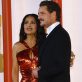 Salma Hayek and Pedro Pascal pose on the champagne-colored red carpet during the Oscars arrivals at the 95th Academy Awards in Hollywood, Los Angeles, California, U.S., March 12, 2023. REUTERS/Eric Gaillard
