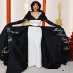 Shohreh Aghdashloo poses on the champagne-colored red carpet during the Oscars arrivals at the 95th Academy Awards in Hollywood, Los Angeles, California, U.S., March 12, 2023. REUTERS/Eric Gaillard