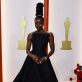 Danai Gurira poses on the champagne-colored red carpet during the Oscars arrivals at the 95th Academy Awards in Hollywood, Los Angeles, California, U.S., March 12, 2023. REUTERS/Eric Gaillard