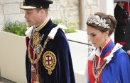 Prince and Princess of Wales, Prince William and Kate Middleton, arrive for the Coronation of King Charles III, in London, Saturday, May 6 2023. King Charles III and Camila the Queen Consort, members of the Royal family and VIP's gathered at Westminster Abbey for the Coronation service. (Dan Charity/pool photo via AP)